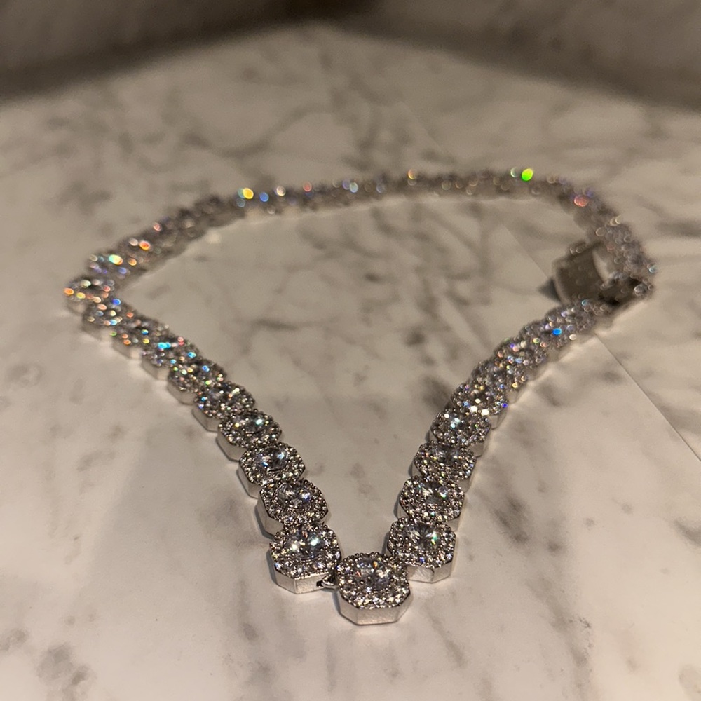 20” 14k gold GLD Silver Diamond Necklace
